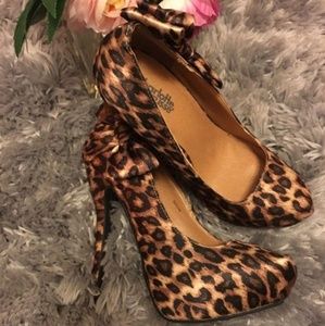 Charlotte Russe cheetah platforms with bows